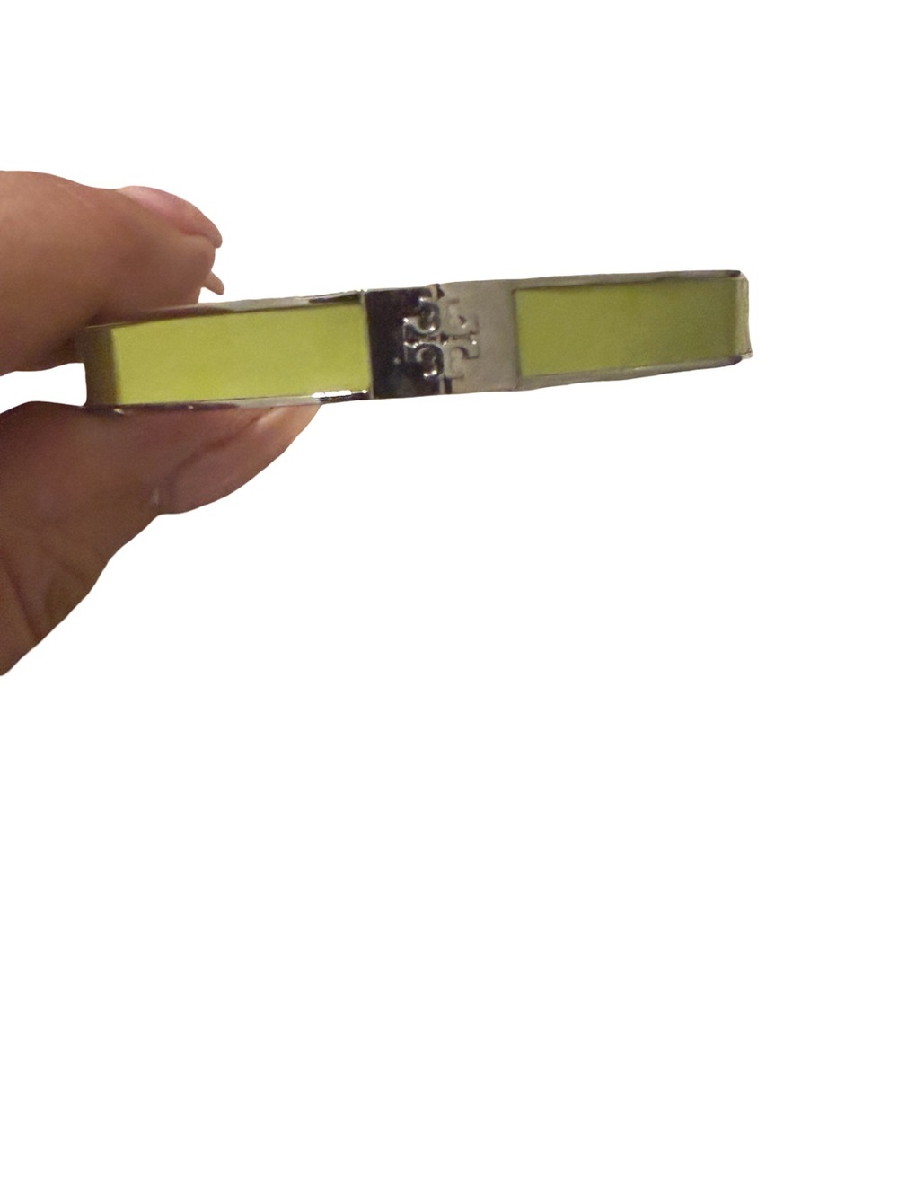 Green Tory Burch Enamel Hinged Bangle Bracelet